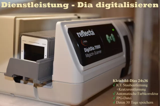 Dia digitalisieren, Dias scannen ohne/mit ICE Staubentfernung -  Infrarottechnik