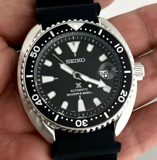 New Black Seiko Automatic Mens Wrist Watch Date Function and Rotating Bezel