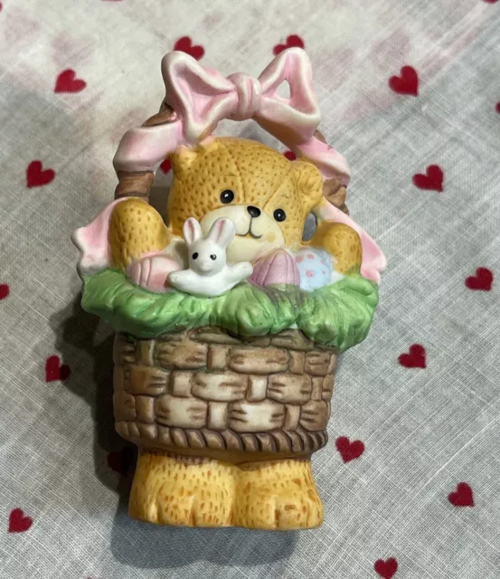Lucy & Me Enesco Lucy Rigg Teddy Bear Easter Basket  Figurine LR