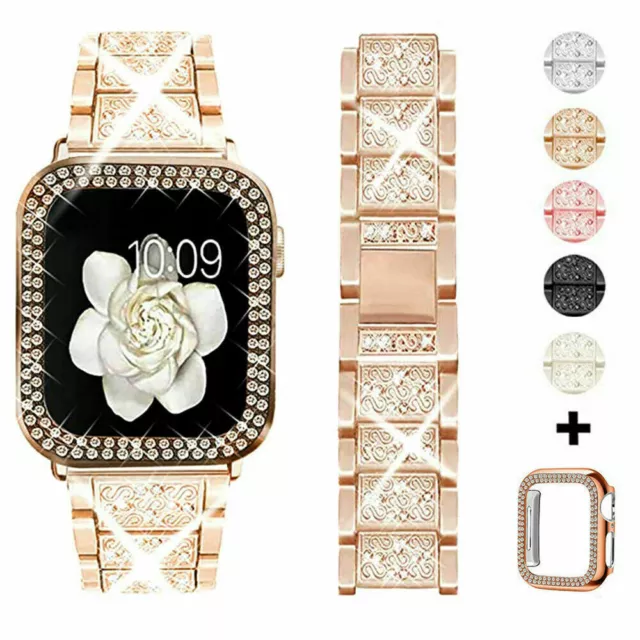 Bling iWatch Strap Case For Apple Watch Band Series 9 8 7 6 5 4 3 2 1 SE Ultra 2