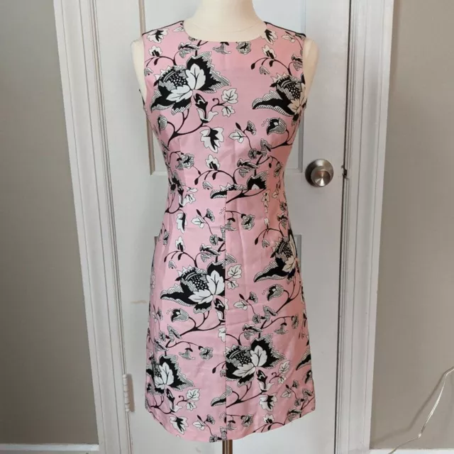 Diane Von Furstenberg | Wool and Silk Blend Pink Floral Dress Sz 2