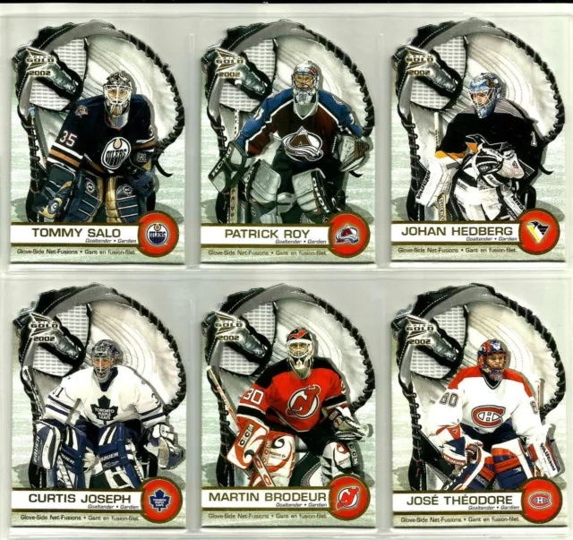 2001-02 MCDONALD'S GLOVE-SIDE NET-FUSION COMPLETE 6 Hockey CARD Insert Set BV