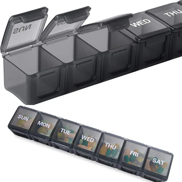 Weekly Pill Organizer Daily Cases XL Box Storage Vitamins 7 Day Portable TrYH Sg