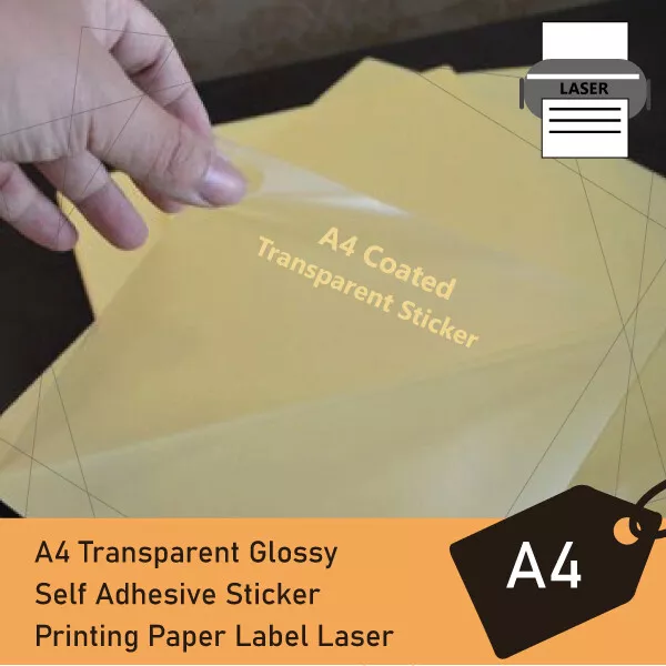 A4 Transparent Clear Glossy Self Adhesive Sticker Printing Paper Label Laser