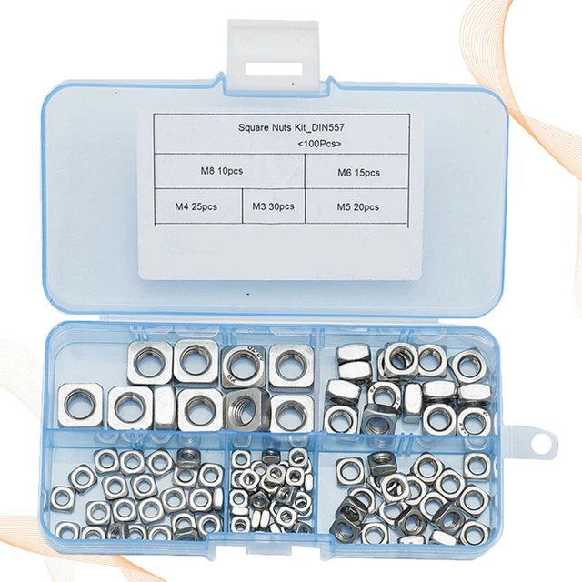 100 pz 100 pz dadi quadrati in acciaio inox inox antiruggine