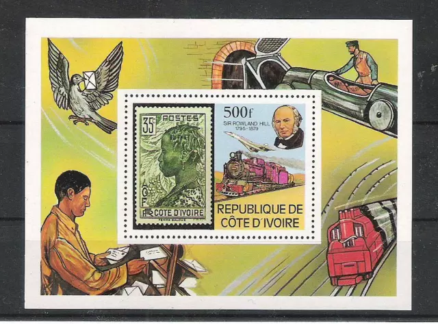 Eisenbahn - Lokomotiven   Elfenbeinküste  Block 14  **  (mnh)