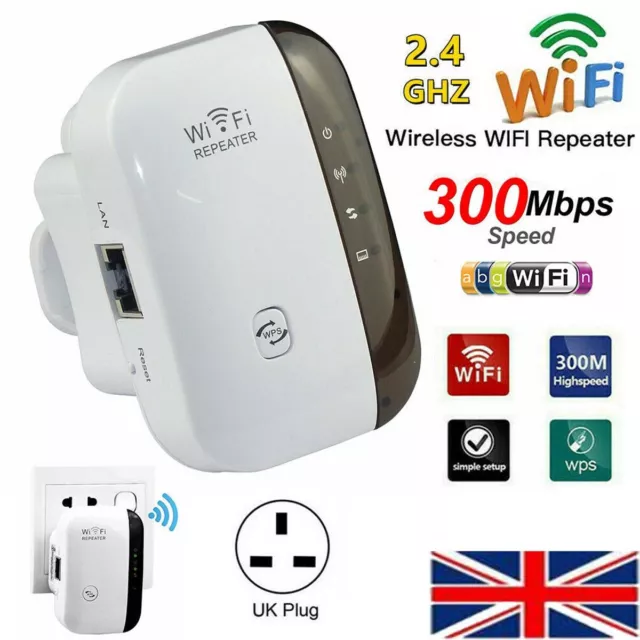 WiFi Signal Repeater Extender Range Booster Network Internet Amplifier Wireless