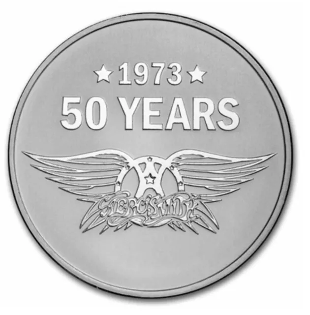 AEROSMITH 50 Anniversary Oz Silver Coin 2$ Niue 2023