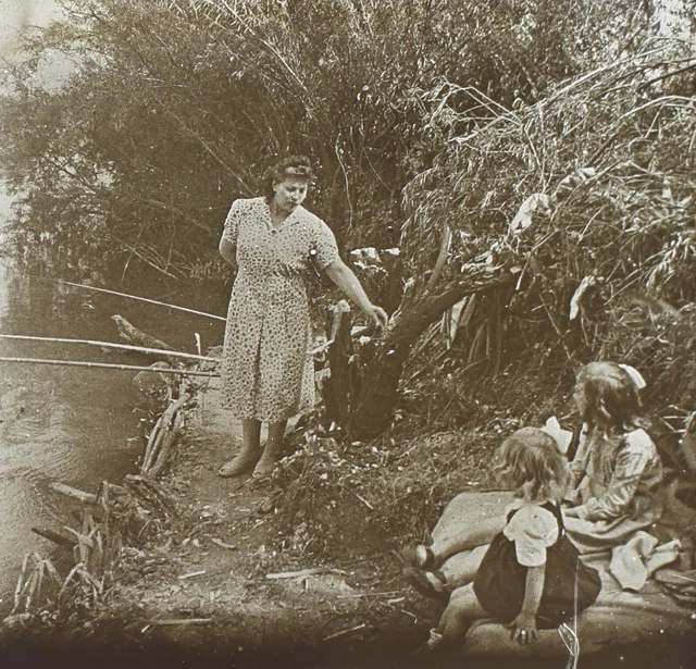 Family Rhuis Oise FRANCE Vintage Photo Glass Plate V35L18n3