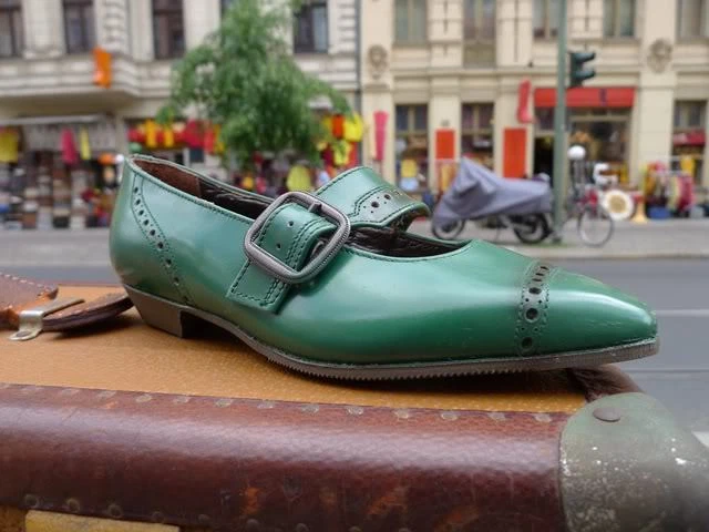 Taucher Odenwald Robby Bambini 60er Scarpe Tgl 31 Verde Vtg Pelle 60s Vero