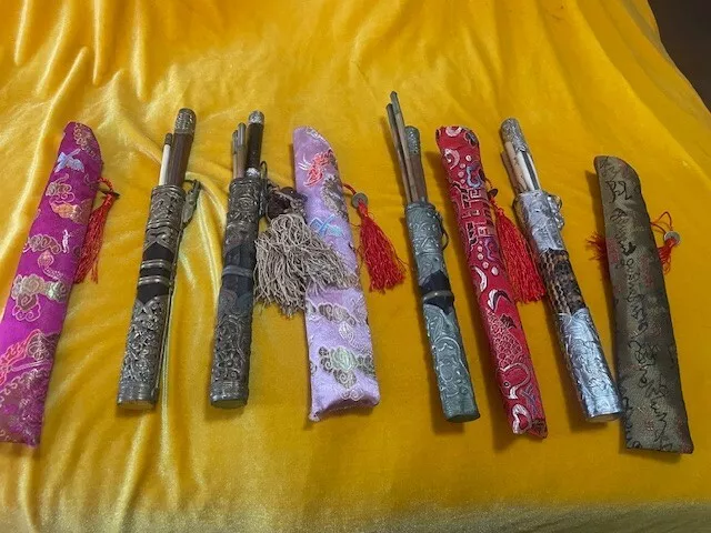 Set of 4 Chinese traveling "TROUSSE" Knife Chopsticks