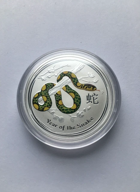 2013 silver lunar year of the Snake 1/2 oz colorized