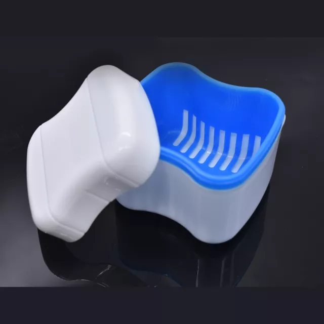 2X Denture Storage Case False Teeth Bath Box Mesh Container Organizer Dental New