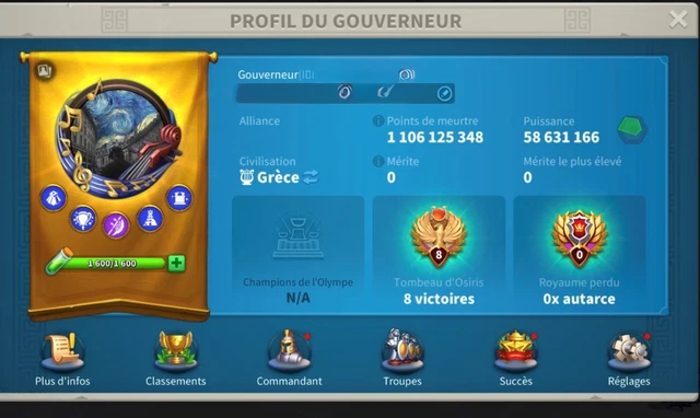 COMPTE RISE OF Kingdom EUR 180,00 - FR