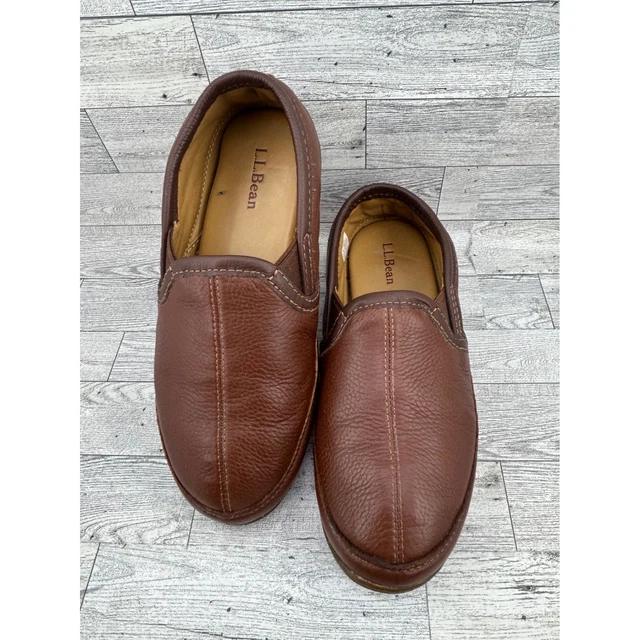 L.L. Bean Men\'s Elkhide Leather Slipper Scuffs Brown Size 13 M 272349 Men main image 4