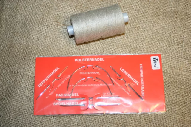 3 rollos hilos de lino + juego de agujas hilo de sillín hilo de cocina encuadernación zapatero