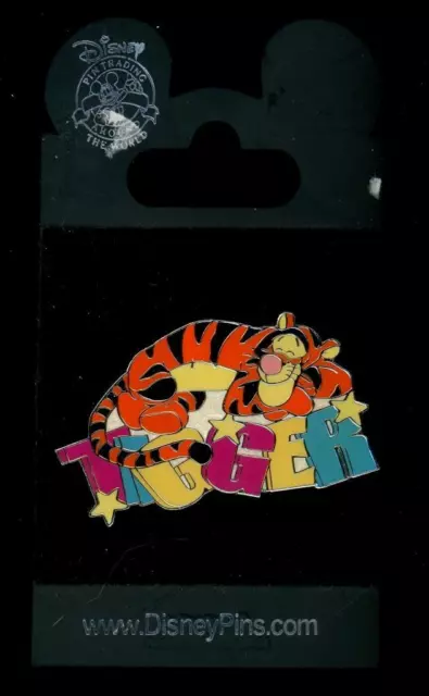 UK Disney Store Tigger Sleeping Colorful Block Name Disney Pin 25102