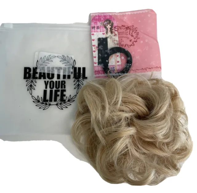 Morica Messy Hair Bun extension Light blond (Single piece/ NEW) Elastic bun