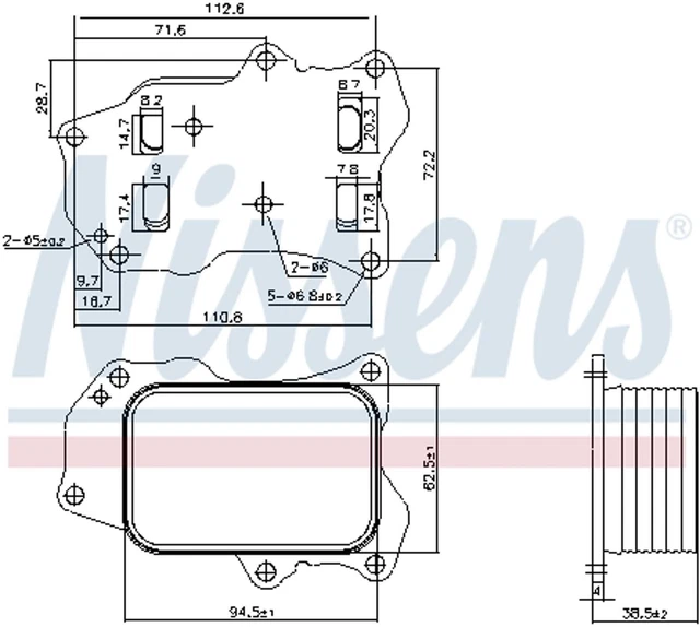 Raffreddatore olio olio motore Nissens 91426 alluminio per Ford Ecosport Transit Connect V408