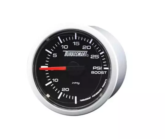 Turbosmart Turbo Mechanical Boost Gauge 52mm 0-30 PSI Black Dial Face/White