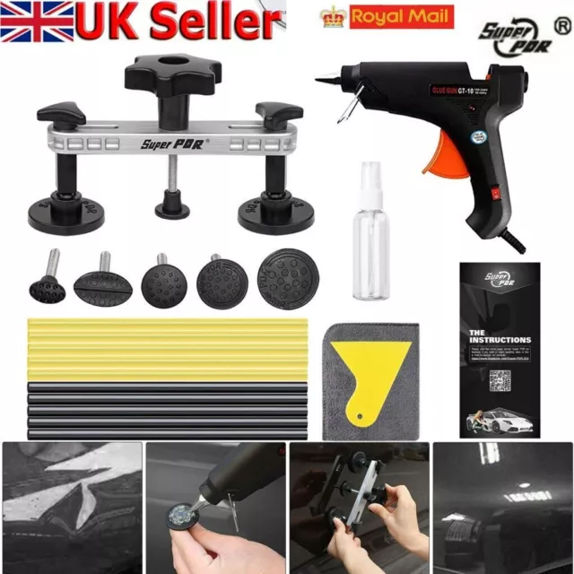 Car Paintless Dent Puller Lifter Glue Gun PDR Tool Kit Repair Removal Hail Tabs