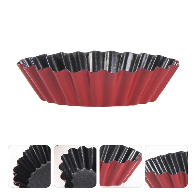 6 Pcs Egg Tart Cup Aluminum Cupcake Tarts Mould Nonstick Plate
