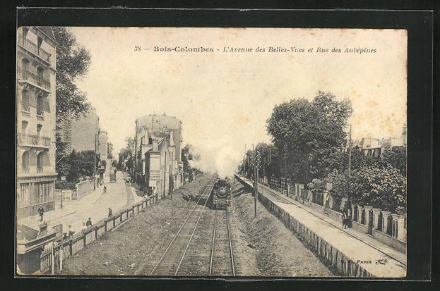 CPA Bois-Colombes, L´Avenue des Belles-Vues et Rue des Aubépines