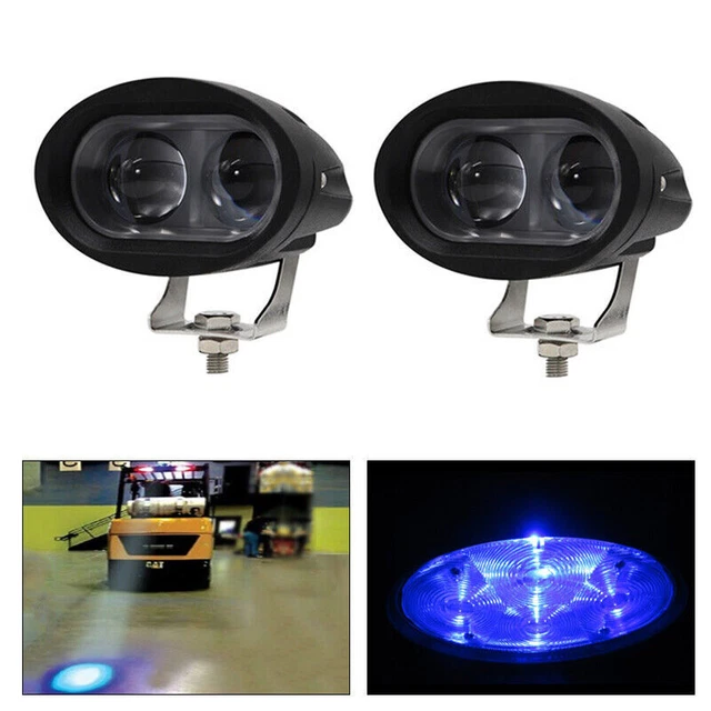 2pcs 20W Blue LED Forklift Spot Safety Warning Lamp Truck Work Light Bar 12V-80V