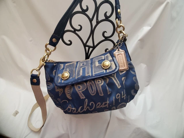 Coach Poppy Story Patch- Blue and Gold