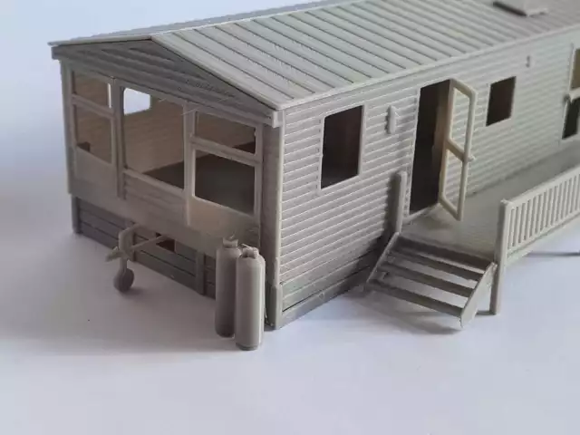 Model Railway Building Static Caravan (Variations) 1.76 OO Gauge Model Kit