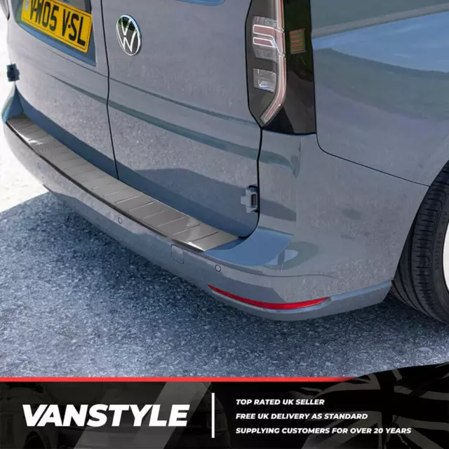 Fits Vw Caddy Mk5 21> Polished Stainless Steel Rear Bumper Sill Protector Cover