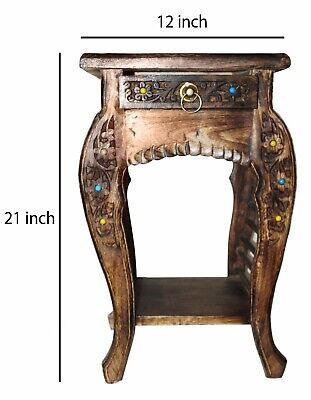 Wooden wrought designer table with drawer home & garden decorative gift item 2