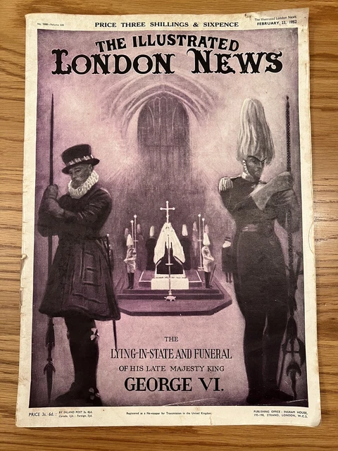 Die illustrierten Londoner Nachrichten 23. Februar 1952 König George VI. Lügen im Staat