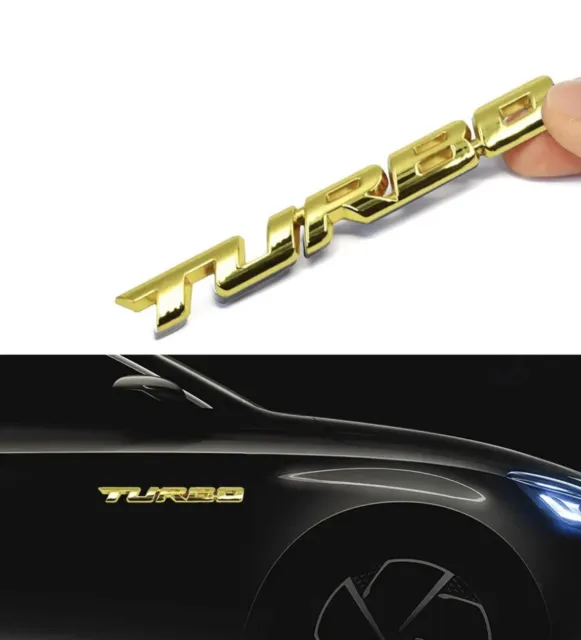 1x 3D Metal Sticker Turbo Logo Emblem Badge Trunk Bumper Decal Car Accessories