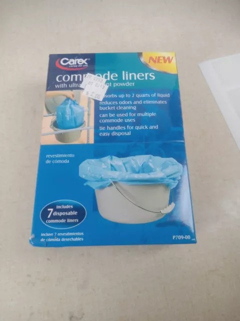 Carex Health Brands Commode Liners - 49 Toilet Liners(7 Boxes of 7 Count) - Fits