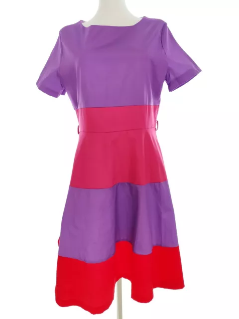 Lindy Bop Vintage  T. 14 (40) Violet Midi Robe A-line Manche courte