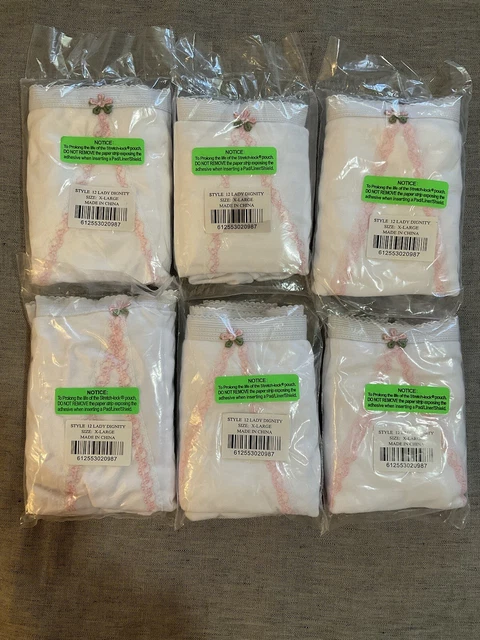 Lote De 6 Bragas Nuevas Selladas Señora Dignidad Lavables Incontinencia Blancas, Talla Xl/9