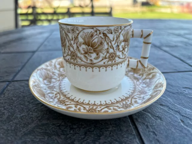 Vtg Royal Worcester  Demitasse Made for Abram French & Co. Boston Cup and Saucer