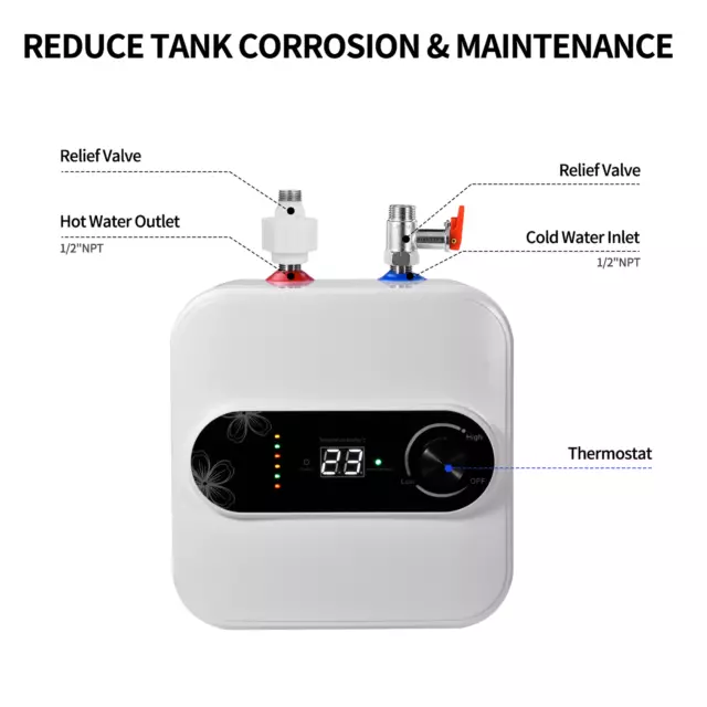 1.5KW Electric Instant Hot Water Heater 10L Under Sink Small Water Tank Kitchen 2
