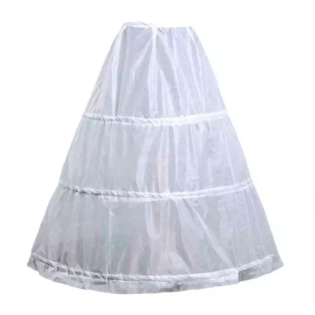 3-Hoop A-Line White Long Dress Wedding Gown Petticoat O5Y8 D1D9 Underskirt 9CO4