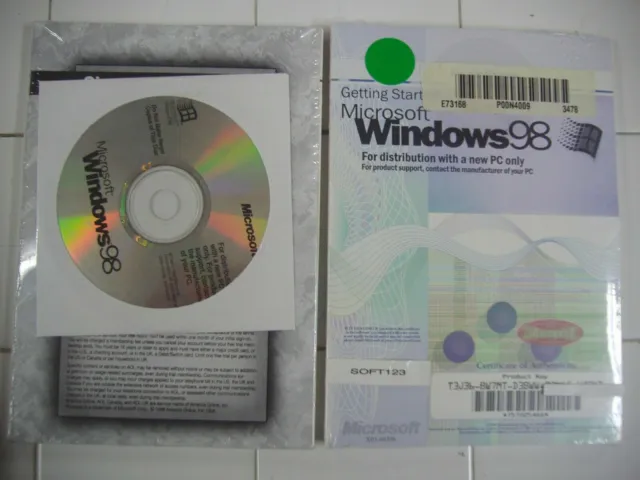 Microsoft Windows 98  Full English Version Operating System Ms Win =New Sealed=