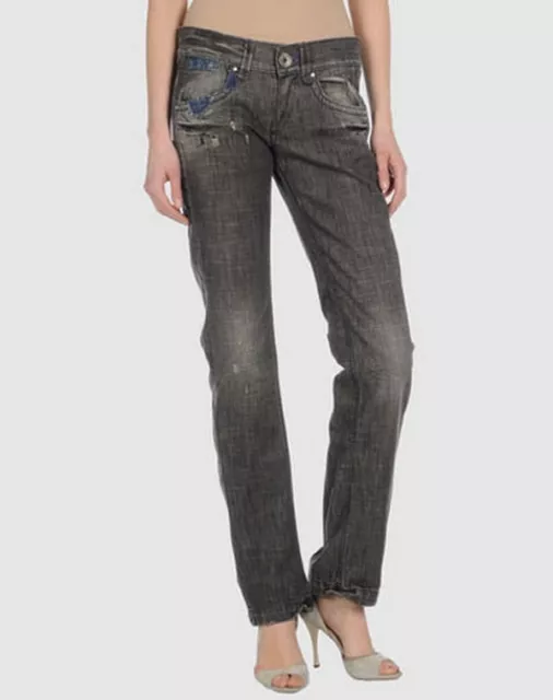 Miss Sixty Jeans Donna Grigio Pantaloni effetto usurato Taglia 31 (veste 44-46)