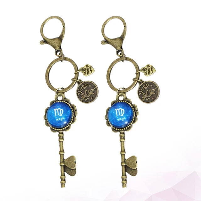 2 Pcs Constellations Keychains DIY Key Chain Accessories Shine