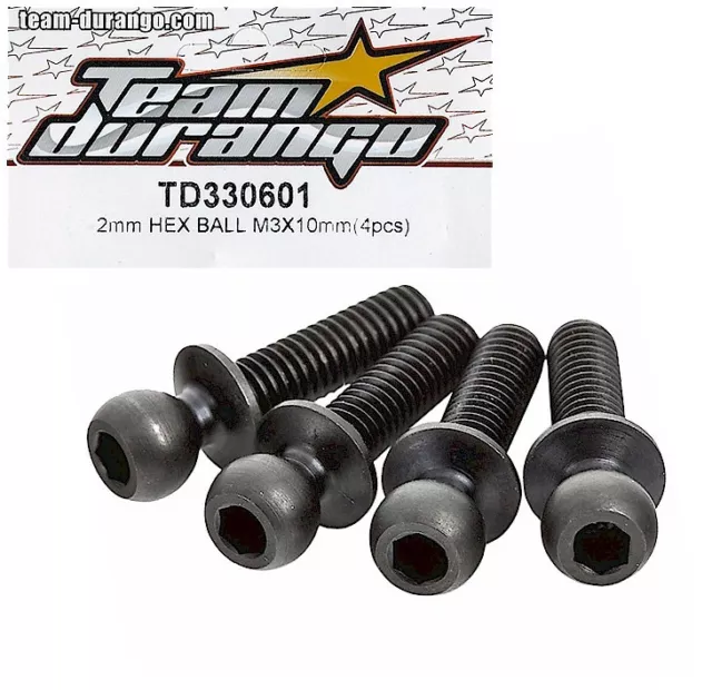 RC Team Durango TD330601 2mm Hex Ball M 3x10mm DETC410 DEX210F Universal 4pcs