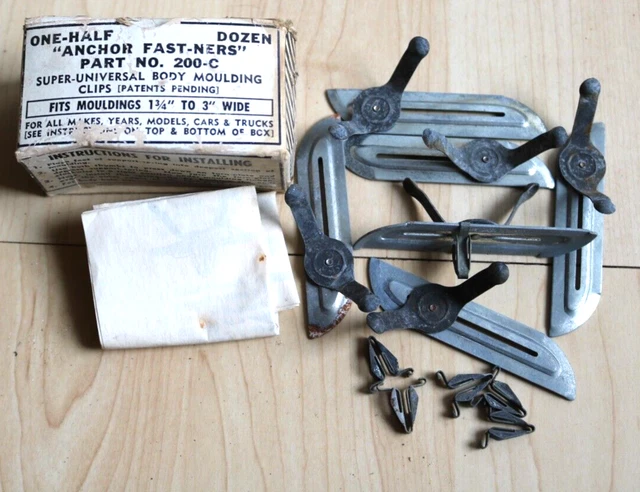vintage super universal body molding clips anchor fastners no.200-C