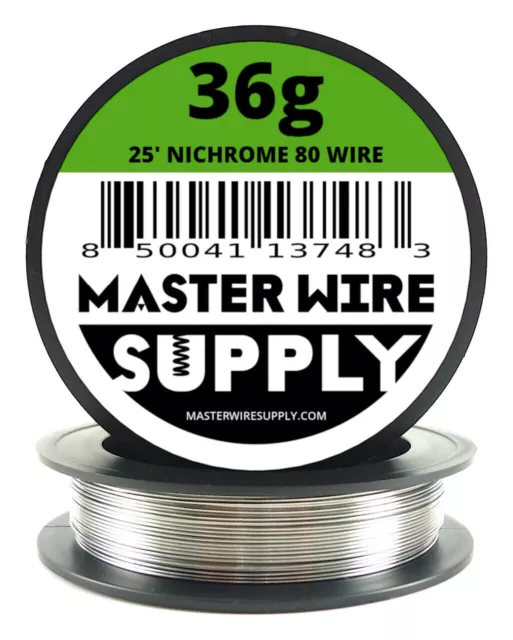 MWS - Nichrome 80 - 25 ft - 36 Gauge Round Wire