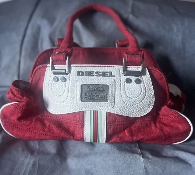 バッグ Vintage Diesel 00s hand bag archive DIESEL Clutch Bag With Leather Logo In Black 00s Y2k Vintage