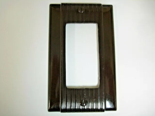 Vintage Uniline Brown Decora GFCI Switch Outlet Cover Plate Bryant / P&S Ribbed