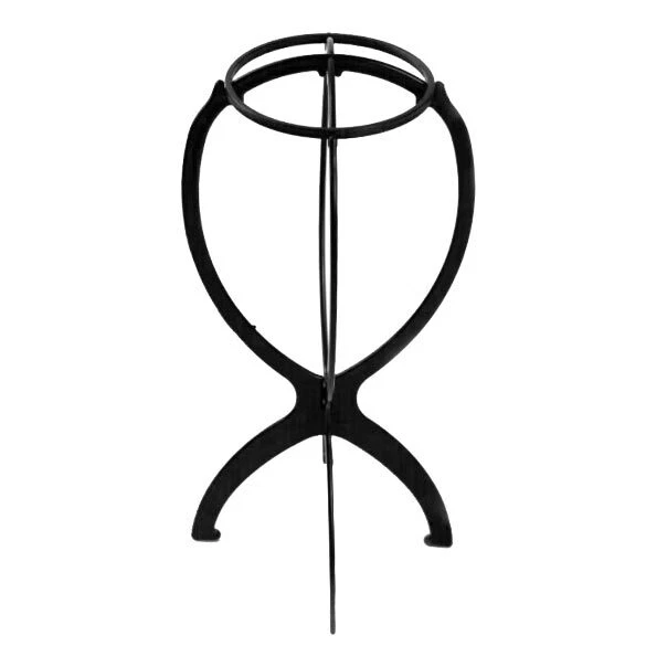 Peluca plegable de plástico estable duradera tapa para el cabello soporte herramienta negra