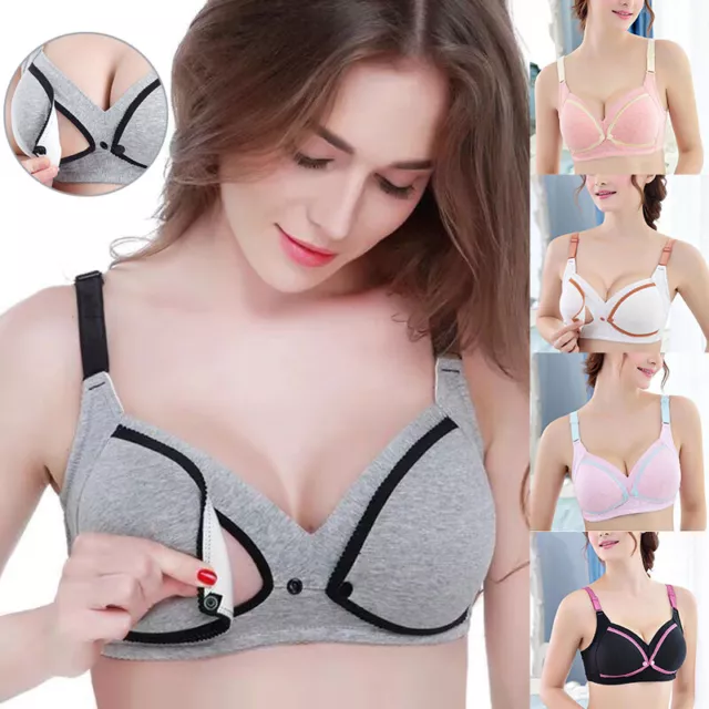 Maternity Nursing Bra Pregnancy Breastfeeding Gathered Lingerie Soft Cotton Bra